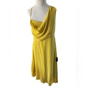 NWT Lulus Maxi Dress Sleeveless One Shoulder Yellow Polyesters